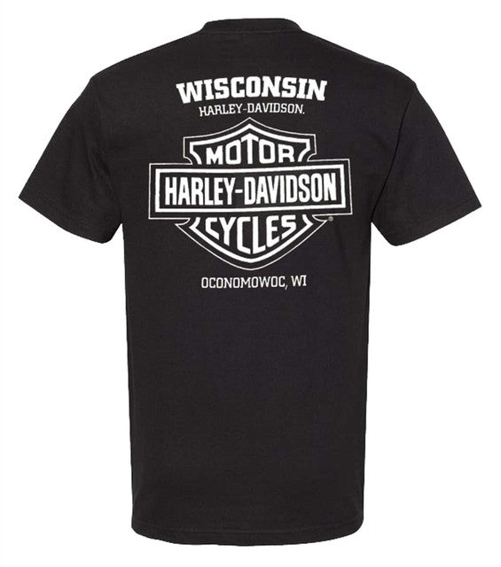 Harley-Davidson® Men's RWB #1 Logo Short Sleeve Crew-Neck T-Shirt, Black