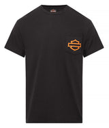 Harley-Davidson® Men's Open Bar & Shield Chest Pocket Short Sleeve Tee, Black