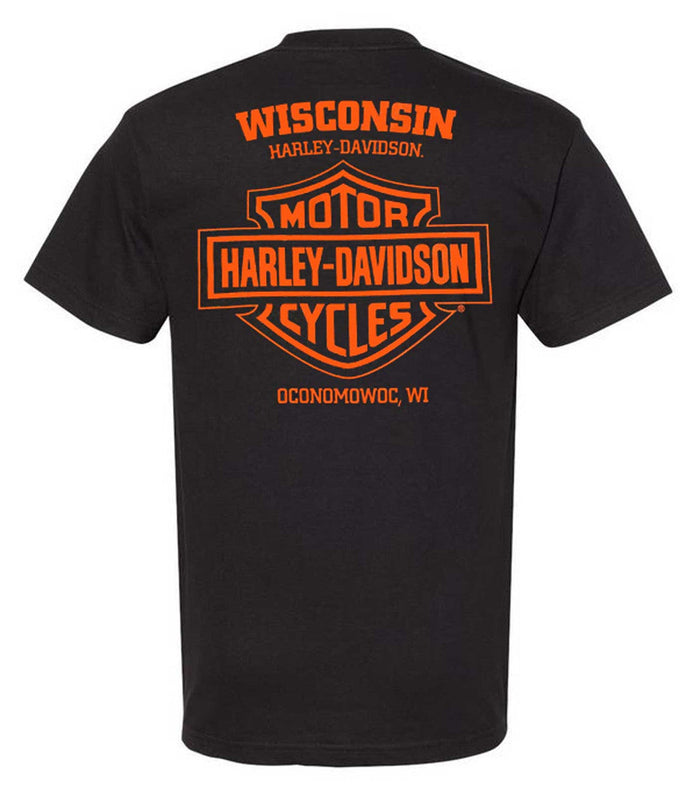 Harley-Davidson® Men's Open Bar & Shield Chest Pocket Short Sleeve Tee, Black