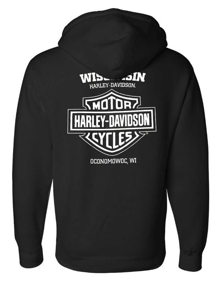 Harley-Davidson® Men's Willie G Skull Logo Zip-Up Hoodie Sweatshirt, Black