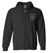 Harley-Davidson® Men's Fastened Bar & Shield Cotton-Blend Zip-Up Hoodie, Black