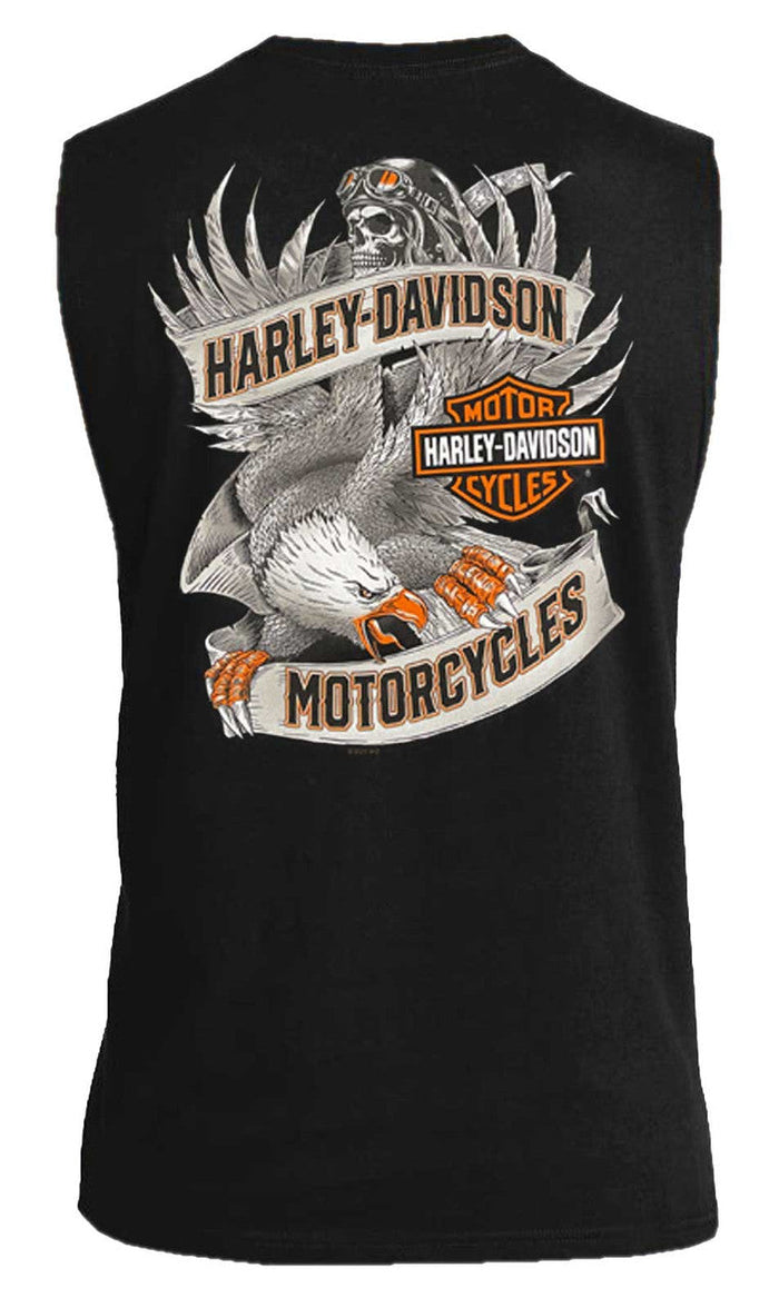 Harley-Davidson® Men's Road Pilot Crew-Neck Sleeveless Muscle Tee, Black