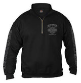 Harley-Davidson® Men's Road Pilot 1/4 Zip Cadet Pullover Sweatshirt, Black
