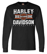 Harley-Davidson® Men's Varsity B&S Logo Long Sleeve Crew-Neck Shirt - Black