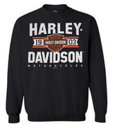 Harley-Davidson® Men's Varsity B&S Logo Pullover Fleece Sweatshirt, Black