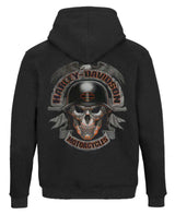 Harley-Davidson® Men's Ghoulish Biker Skull Zip-Up Cotton-Blend Hoodie, Black