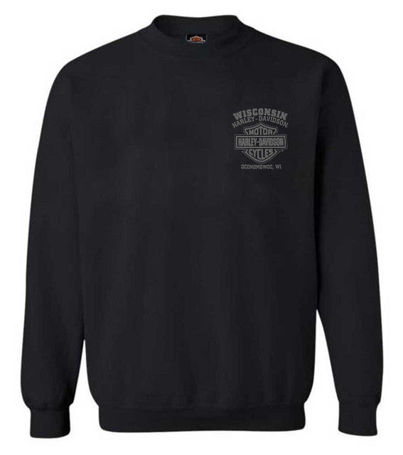 Harley-Davidson® Men's Corrosion Willie G Skull Fleece Pullover Sweatshirt, Black