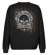 Harley-Davidson® Men's Corrosion Willie G Skull Fleece Pullover Sweatshirt, Black