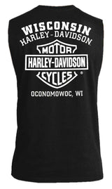 Harley-Davidson® Men's Ragged Willie G Skull Sleeveless Cotton Muscle Tee - Black