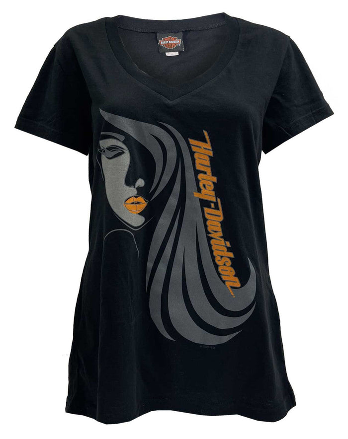 Harley-Davidson® Women's Portrait V-Neck Short Sleeve Soft Fabric Tee