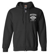 Harley-Davidson® Men's Ragged Willie G Skull Cotton-Blend Zip-Up Hoodie, Black