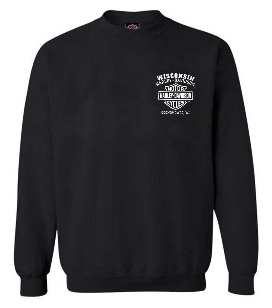 Harley-Davidson® Men's Shady Biker Skull Fleece Pullover Sweatshirt, Black