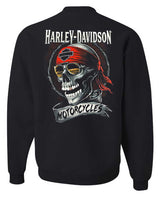 Harley-Davidson® Men's Shady Biker Skull Fleece Pullover Sweatshirt, Black