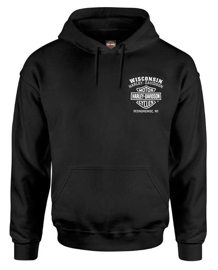 Harley-Davidson® Men's Shady Biker Skull Poly-Blend Pullover Hoodie, Black