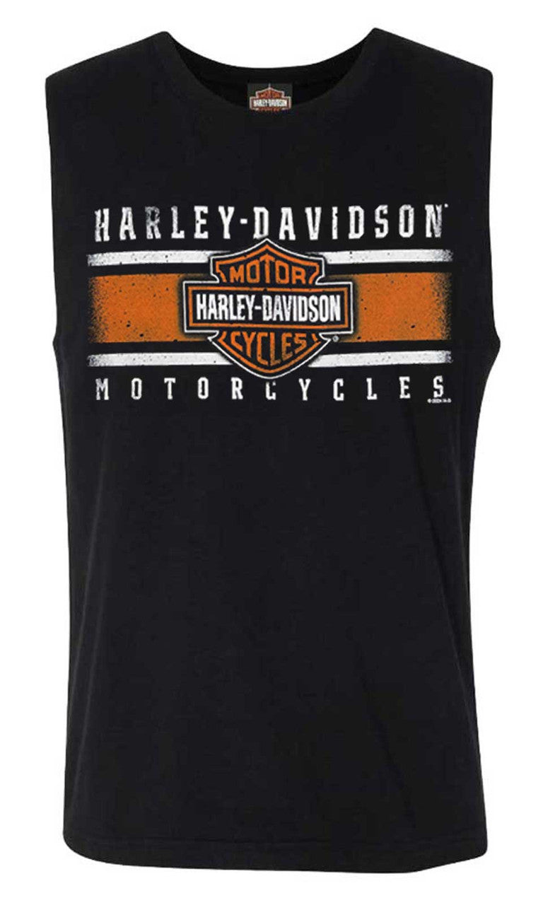 Harley-Davidson® Men's Iconic Bar & Shield Crew-Neck Sleeveless Muscle Tee, Black