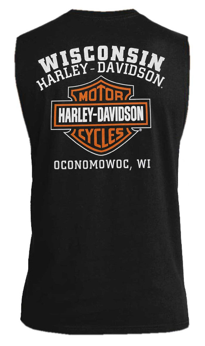 Harley-Davidson® Men's Iconic Bar & Shield Crew-Neck Sleeveless Muscle Tee, Black