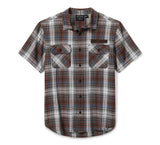 Men's Block Font Yarn Dyed Plaid Shirt - Plaid - Cloud Dancer & Mood Indigo