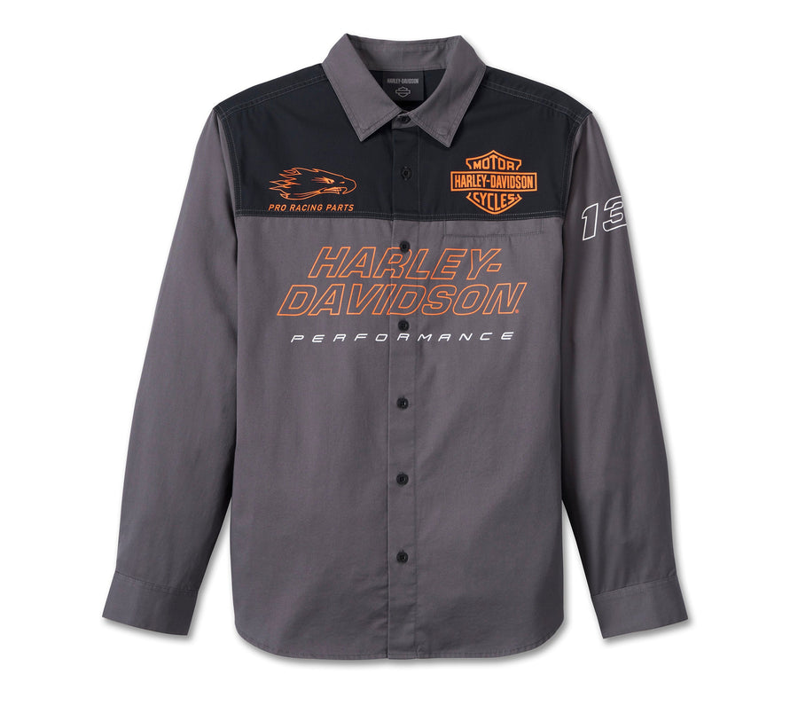 Men's Screamin' Eagle Shirt - Colorblocked - Blackened Pearl