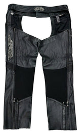 Vintage Men's Harley-Davidson Deluxe Black Leather Chaps
