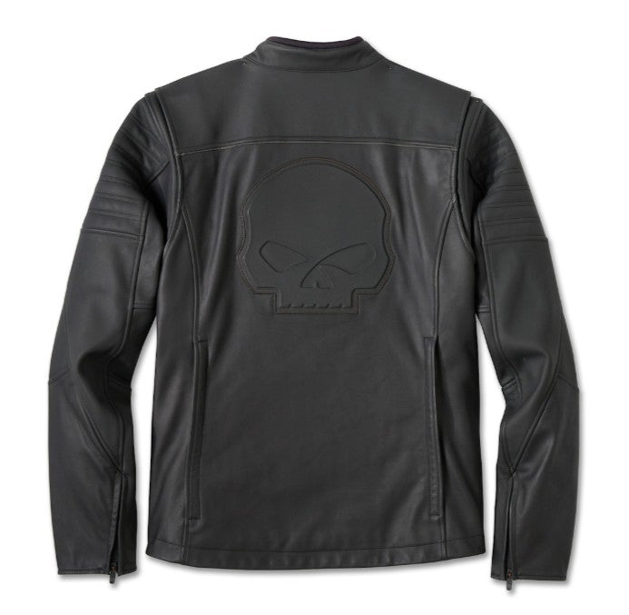 Willie G Skull Graphic Leather Riding Jacket