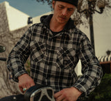 Men's Hooded Plaid Long Sleeve Shirt