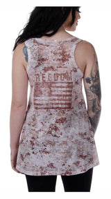 Liberty Wear Women's Desert Route Sleeveless Burnout Tank Top - Desert Camo