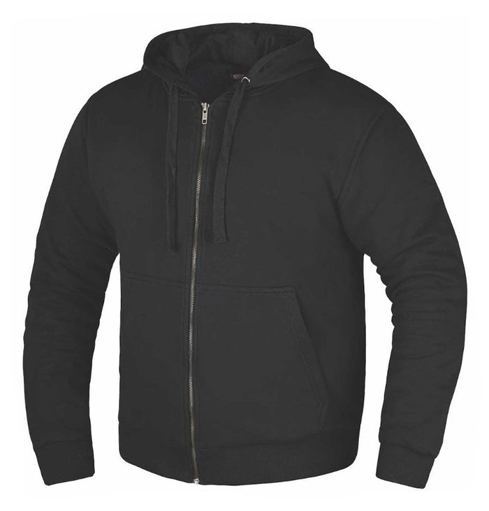 UNIK Men's Armor Full-Zip Motorcycle Hoodie Sweatshirt, Black