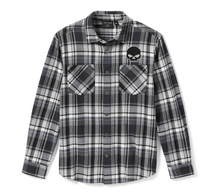 Men's Willie G™ Skull Plaid Long Sleeve Shirt