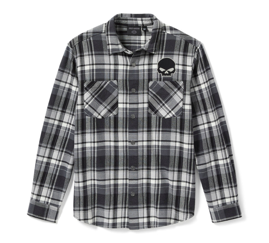 Men's Willie G™ Skull Plaid Long Sleeve Shirt