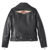Women's H-D 120th Anniversary D-Pocket Biker Leather Jacket - Black
