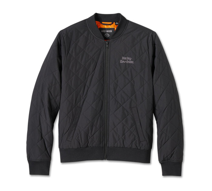 Women's Old English Rose Quilted Bomber