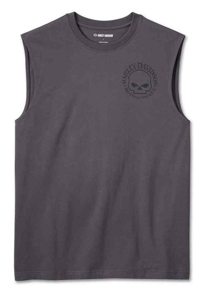 Harley-Davidson Men's Willie G Skull Sleeveless Muscle Tee - Gray 99053-24VM