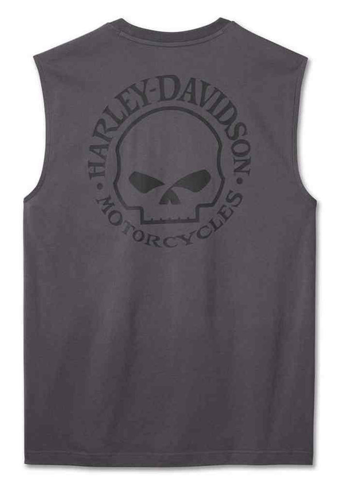 Harley-Davidson Men's Willie G Skull Sleeveless Muscle Tee - Gray 99053-24VM