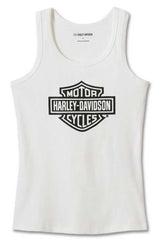 Harley-Davidson Women's Bar & Shield Sleeveless Tank Top - White 99098-24VW
