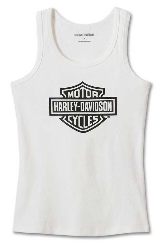 Harley-Davidson Women's Bar & Shield Sleeveless Tank Top - White 99098-24VW