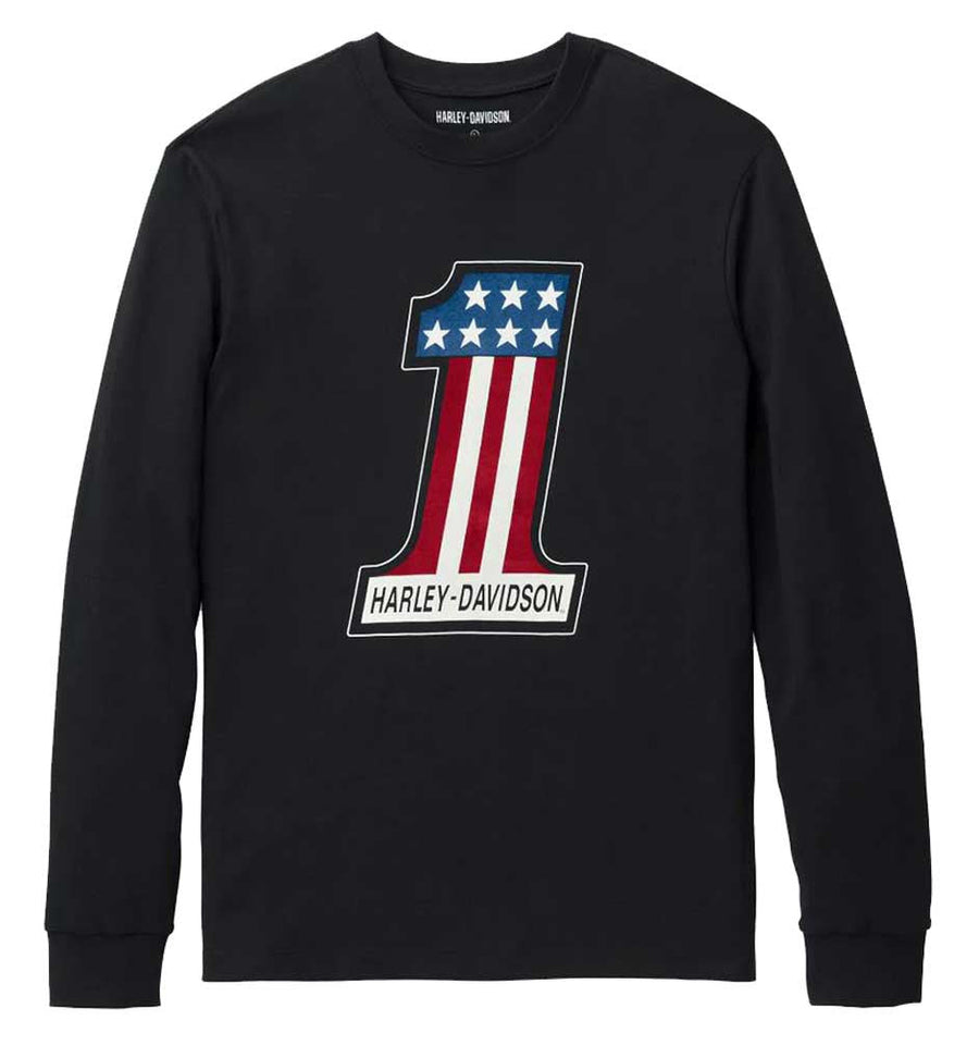 Harley-Davidson® Men's #1 Racing Graphic Long Sleeve Shirt, Black 99131-22VM