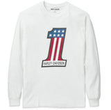 Harley-Davidson® Men's #1 Racing Logo Long Sleeve Shirt, White 99133-22VM