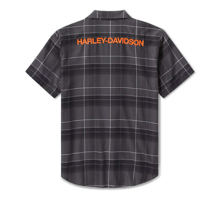 Men's H-D TECH Coolmax Plaid Shirt - Plaid - Asphalt & Harley Black