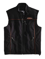 Harley-Davidson Men's Windproof Fleece Motorcycle Vest, Black