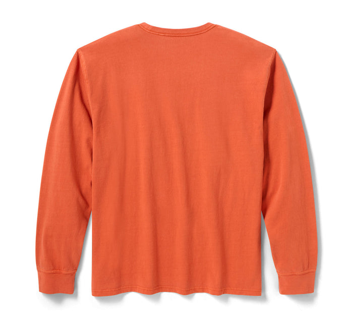 Men's Dickies x H-D Winged Horseshoe Long Sleeve Tee - Vintage Orange