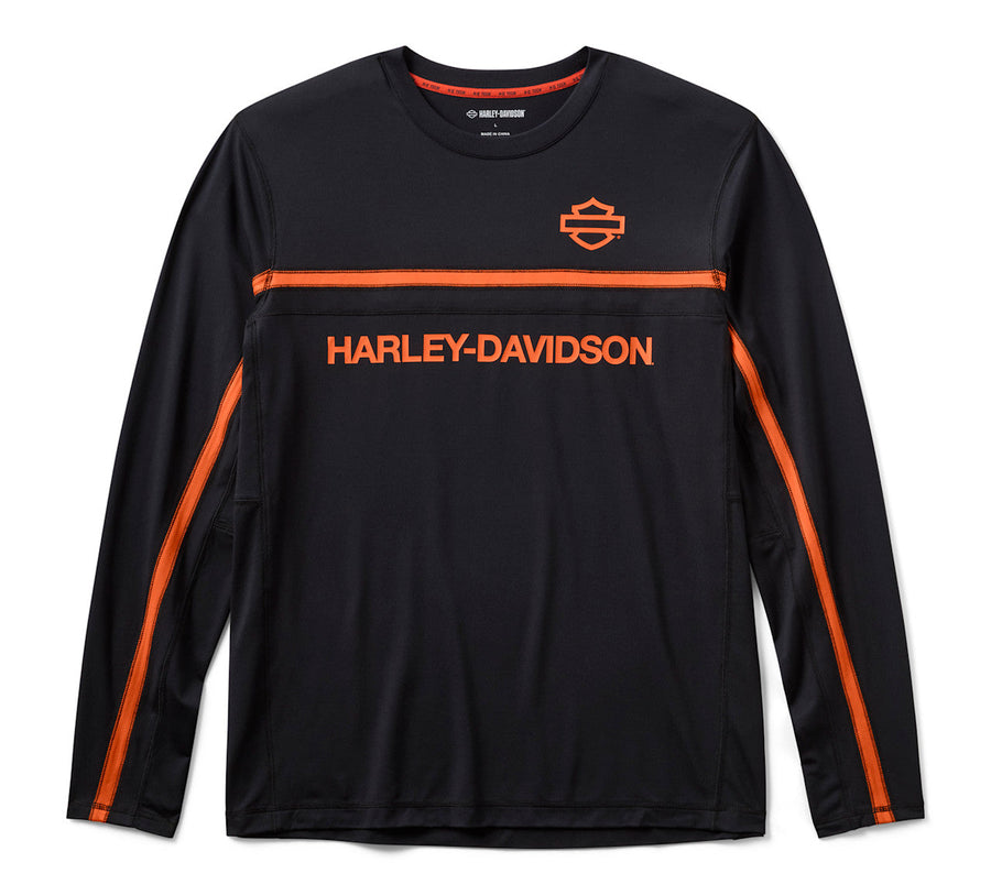 Men's H-D TECH Vented Long Sleeve Knit Crew - Harley Black