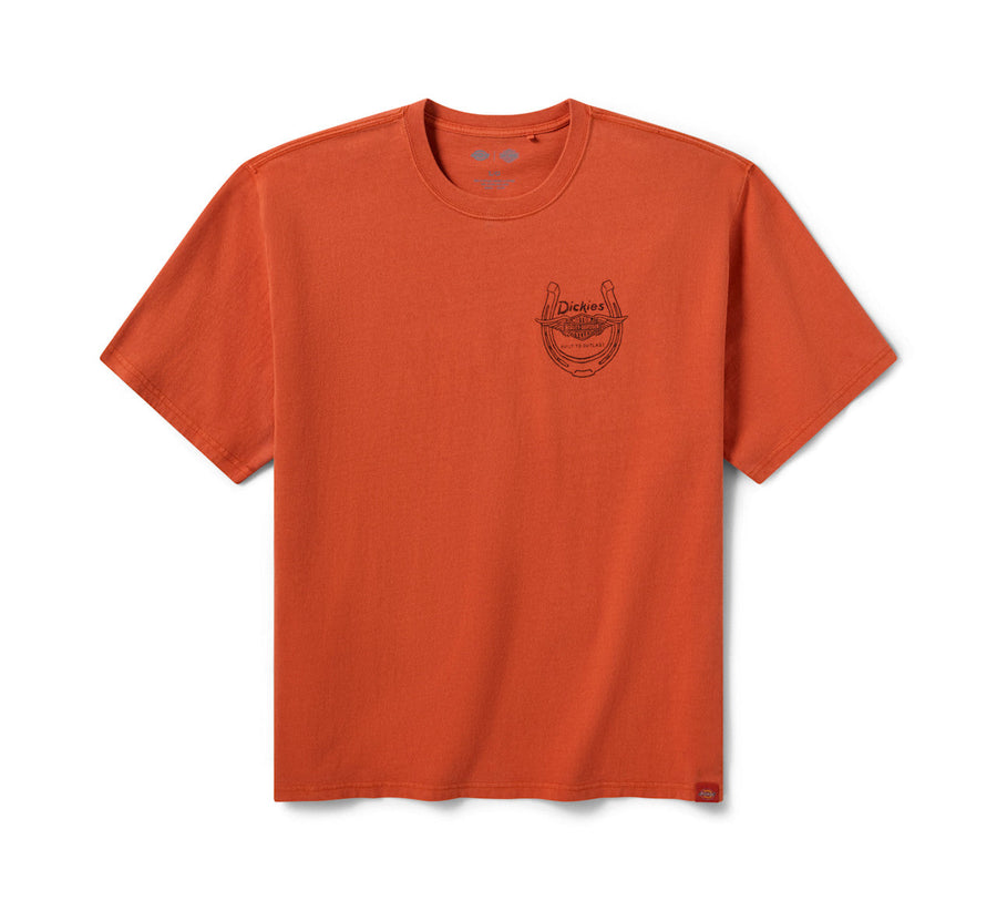 Men's Dickies x H-D Horsepower Heavyweight Pigment Dyed Tee - Vintage Orange