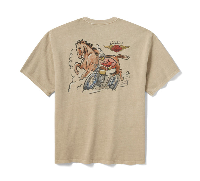 Men's Dickies x H-D Horsepower Heavyweight Pigment Dyed Tee - Khaki