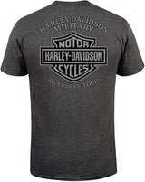 Harley-Davidson Military, Custom Veterans Support, T-Shirt, Honor Our Vets, in Charcoal Gray