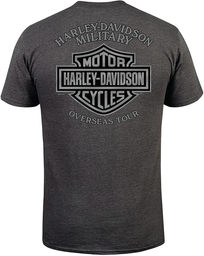 Harley-Davidson Military, Custom Veterans Support, T-Shirt, Honor Our Vets, in Charcoal Gray