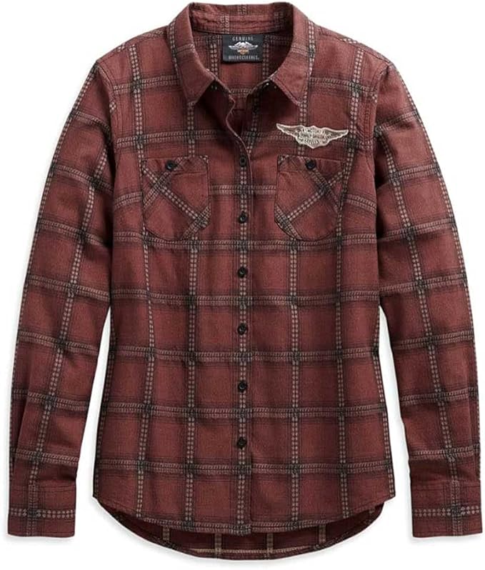 Harley-Davidson® Women's Script Font Plaid Shirt