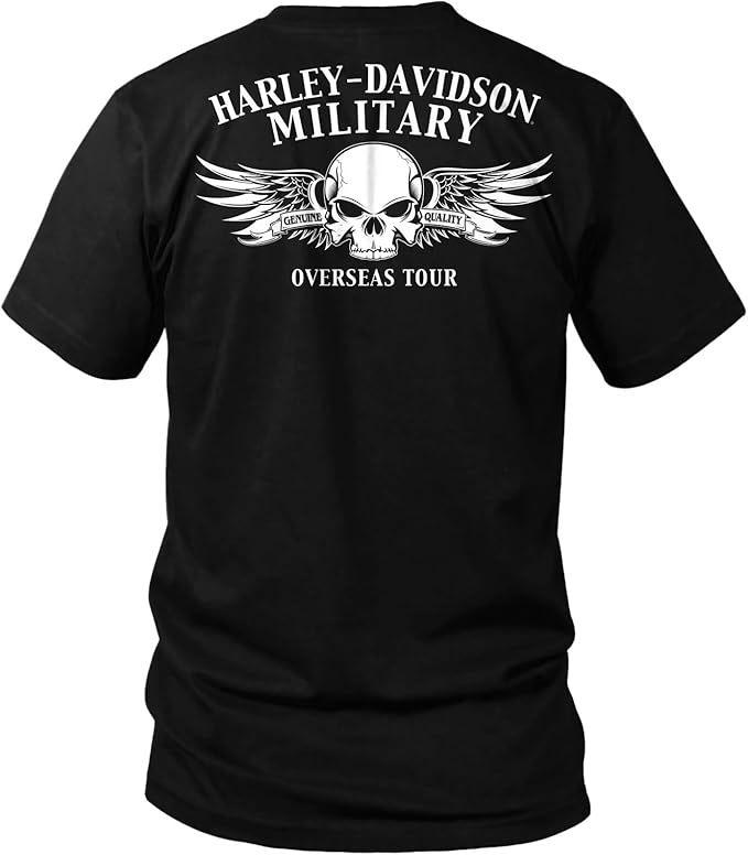 Harley-Davidson Military, Exclusive Overseas Tour, Men’s Licensed Military Dog Tags T-Shirt