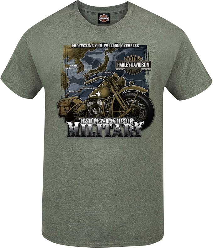 Harley-Davidson Military - Men's Military Green Graphic T-Shirt - Tour of Duty Pacific