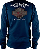 Harley-Davidson Military, Custom Overseas Military Tour, Blue Patriotic Eagle, Long Sleeve T-Shirt
