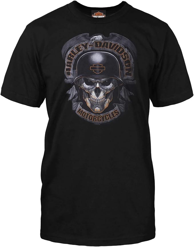 Harley-Davidson Military, Exclusive Overseas Tour Bagdad, Ghoulish Black Skull, Men's T-Shirt